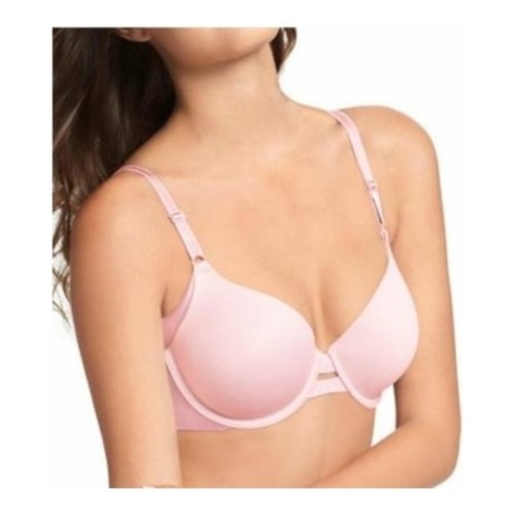 NWOT Warners 34B No Side Effects Underarm Smooth Underwire Bra 1356 Pink 131946